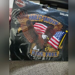 Vintage Harley Davidson Eagle Open Wing Patch Motorcycle Biker American Flag USA